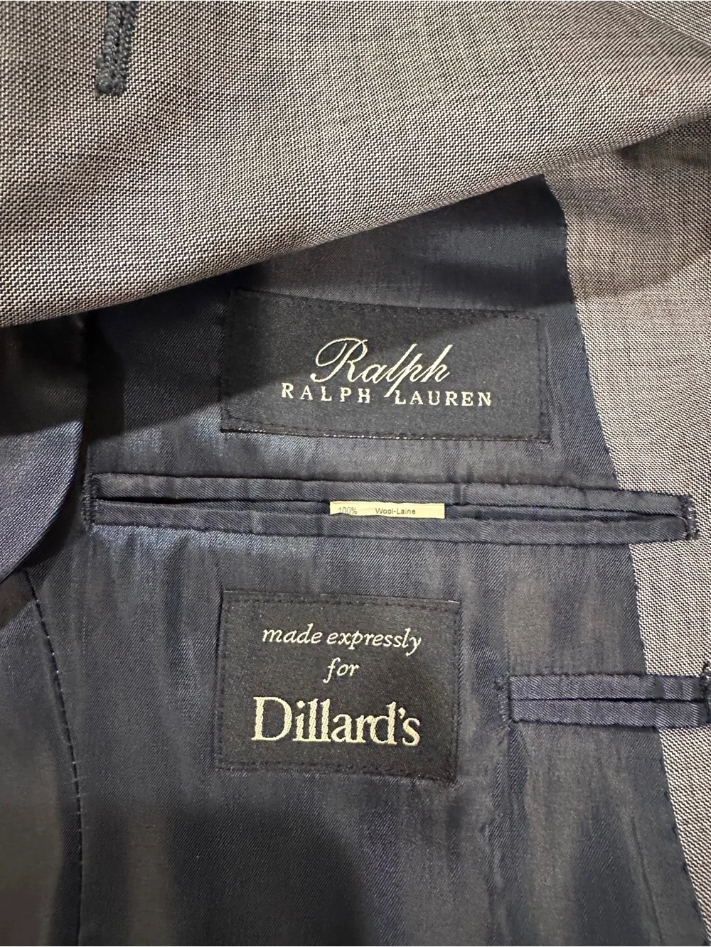 Ralph Lauren Dusty Blue 100% Wool Suit 36R
